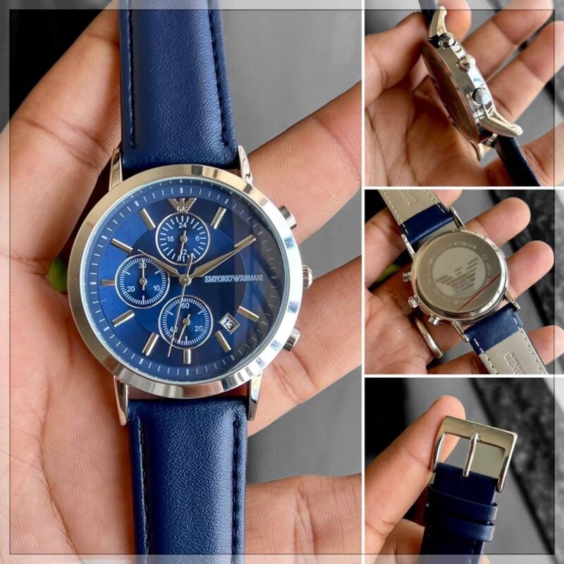 Emporio Armani Blue Leather