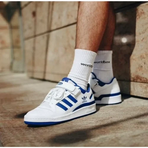 Adidas 84 Low White Blue Men Shoes (FT704)