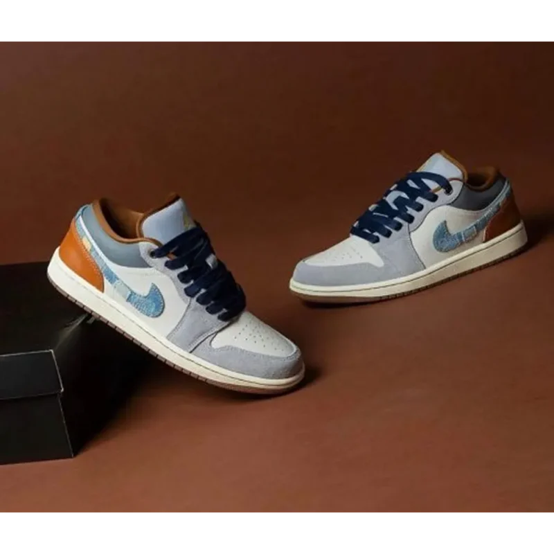 Air Jordan Retro 1 Low Repaired Denim Shoes For Men (SF62)