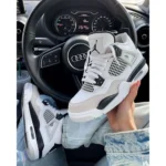 Air Jordan Retro 4 Military Black For Mens Semi UA Men Shoes (FT535)