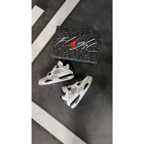 Air Jordan Retro 4 Military Black Shoes For Men (SZ26)