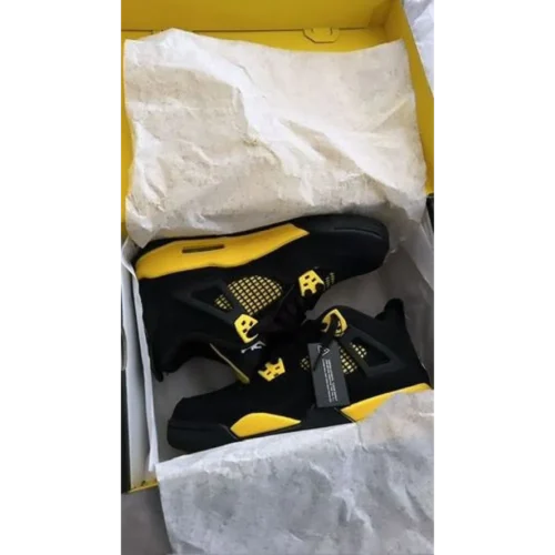 Air Jordan Retro 4 Thunder black yellow Shoes For Men (SF61)