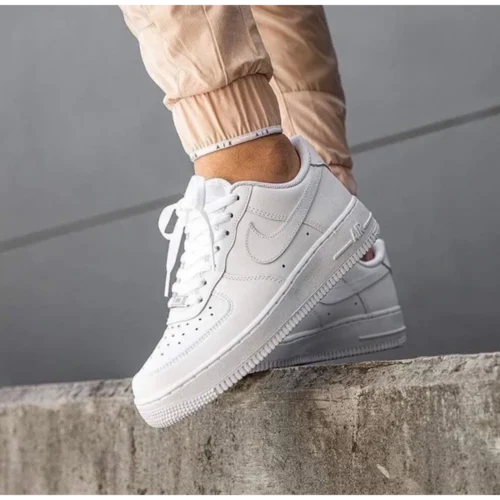 Classic Nike Air Force 1 White Pure Leather Shoes For Men (SW6215)