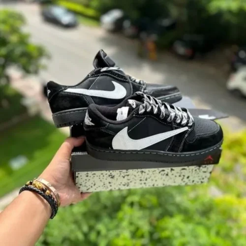 Classic Travis Scott X Jordan 1 Black White Phantom Shoes For Men (SW6211)