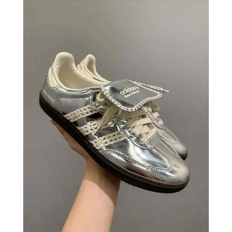 Classy Adidas Samba X Wales Bonner Silver Shoes For Men (SHI166)