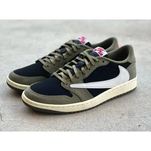 Classy Air Jordan Retro 1 Travis Scott Black Olive Shoes For Men (TS950)