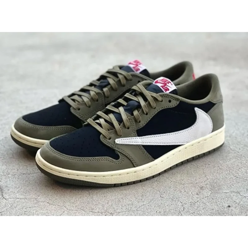 Classy Air Jordan Retro 1 Travis Scott Black Olive Shoes For Men (TS950)