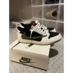 Classy Air Jordan Retro 1 Travis Scott Olive Shoes For Men (SHUB269)