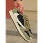 Classy Air Jordan Retro 1 X Travis Scott Black Olive Shoes For Men (S1H54)