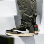 Classy Air Jordan Retro 1 X Travis Scott Black Olive Shoes For Men (S1H54)