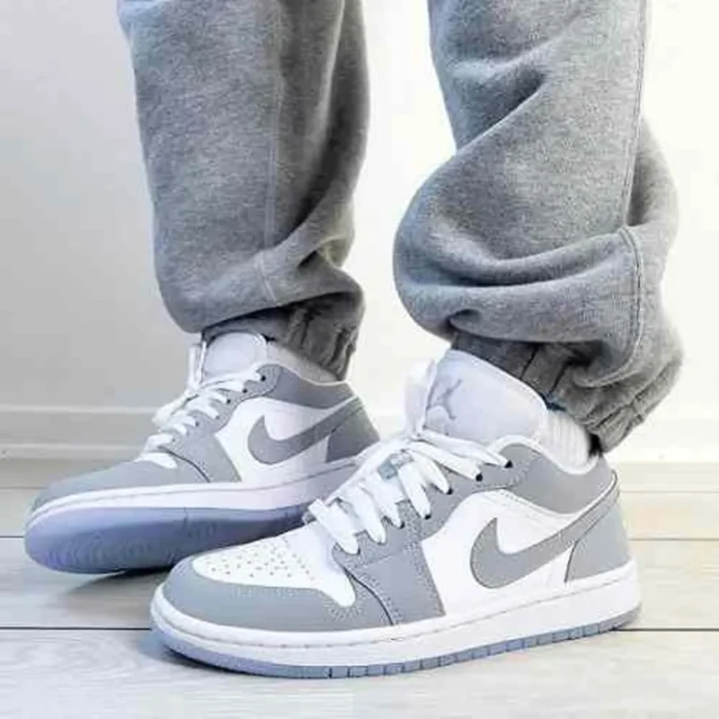 Classy Nike Air Jordan Retro 1 Low Wolf Grey Shoes For Men (SHI167)