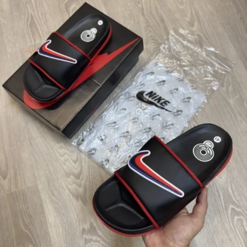 Classy Nike Air Max Cirro Black Red Multi Flip Flops For Men (BH1023)