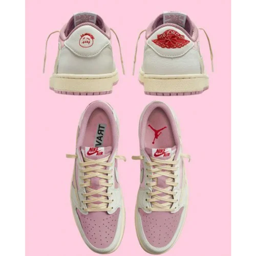 Classy Travis Scott X Air Jordan 1 Low Shy Pink Shoes For Women (BYT09)