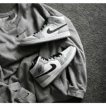 Imported Nike Air Jordan Retro 1 Mid Smoke Grey Shoes For Men (SW5905)