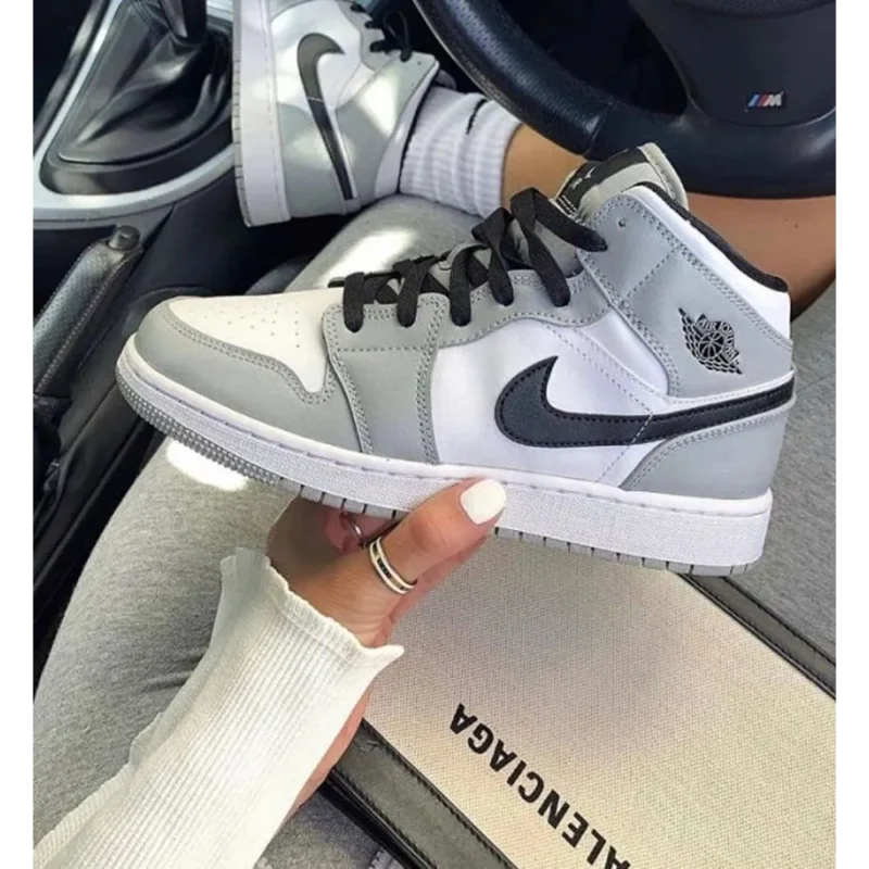 Imported Nike Air Jordan Retro 1 Mid Smoke Grey Shoes For Men (SW5905)