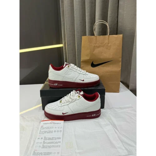 Nike Air Force 1 Sail Team Red Shoes For Men (BOT107)