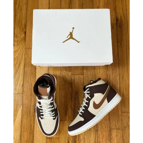 Nike Air Jordan 1 Mid Se Brown Basalt Shoes For Men (BOT502)