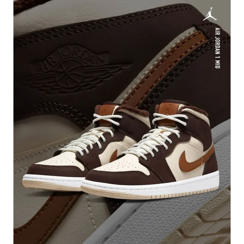 Nike Air Jordan 1 Mid Se Brown Basalt Shoes For Men (BOT502)