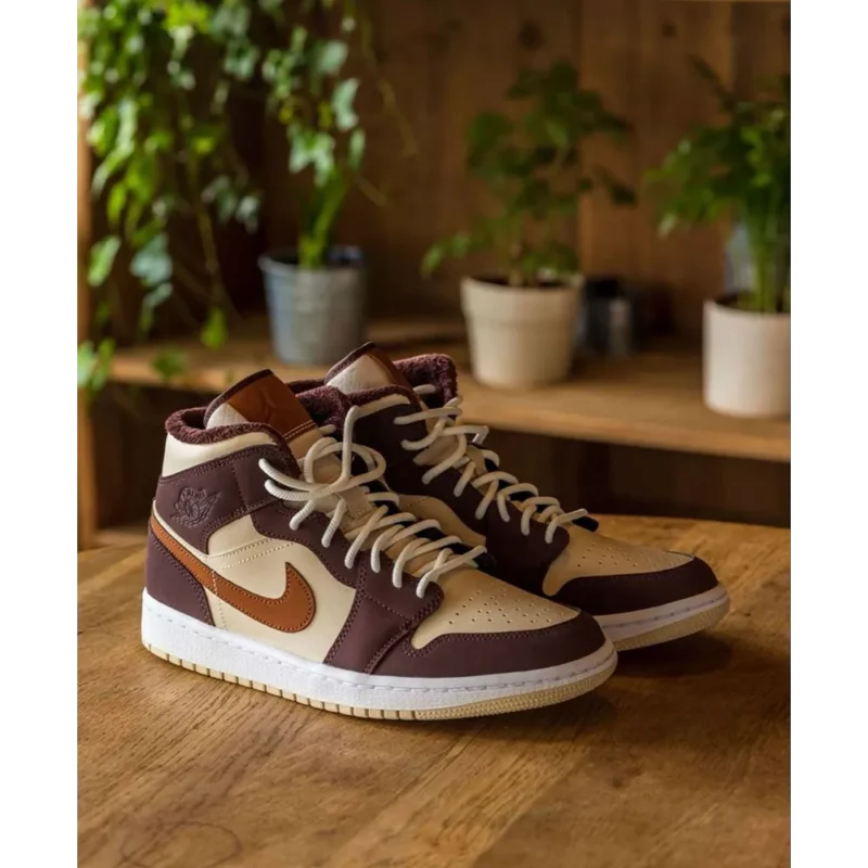 Nike Air Jordan 1 Mid Se Brown Basalt Shoes For Men (BOT502)