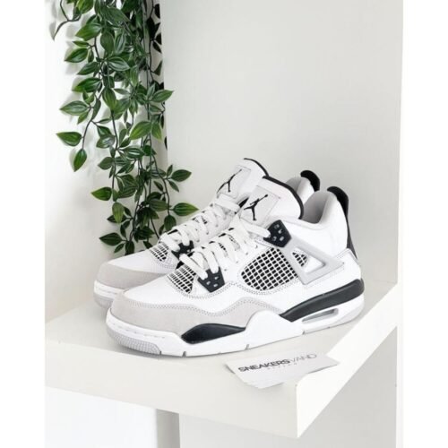Nike Air Jordan 4 Military Black Shoes For Men (BOT35)