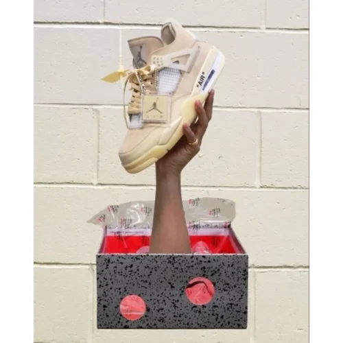 Nike Air Jordan 4 Off White Shoes For Men (SL56)