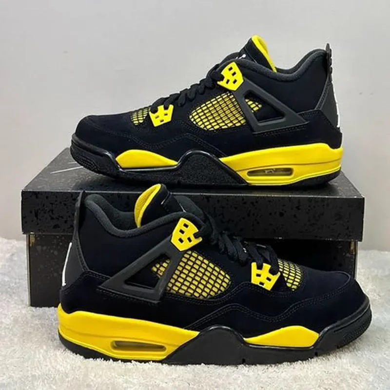 NIke Air Jordan 4 Yellow Thunder Shoes For Men (HS218)