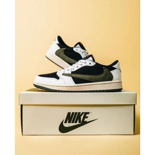 Nike Air Jordan Retro 1 Low Travis Scott X Olive Shoes For Men (HS92)