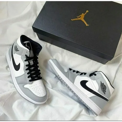 Nike Air Jordan Retro 1 Mid Light Smoke Grey Shoes For Men (BOT511)