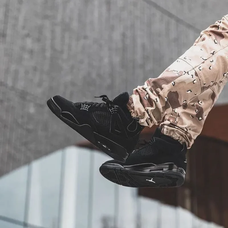 Nike Air Jordan Retro 4 Black Cat Shoes For Men (SZ12)