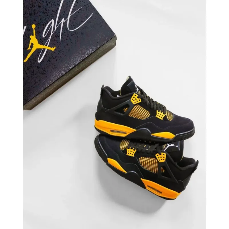 Nike Air Jordan Retro 4 Yellow Thunder Shoes For Men (LAB450)