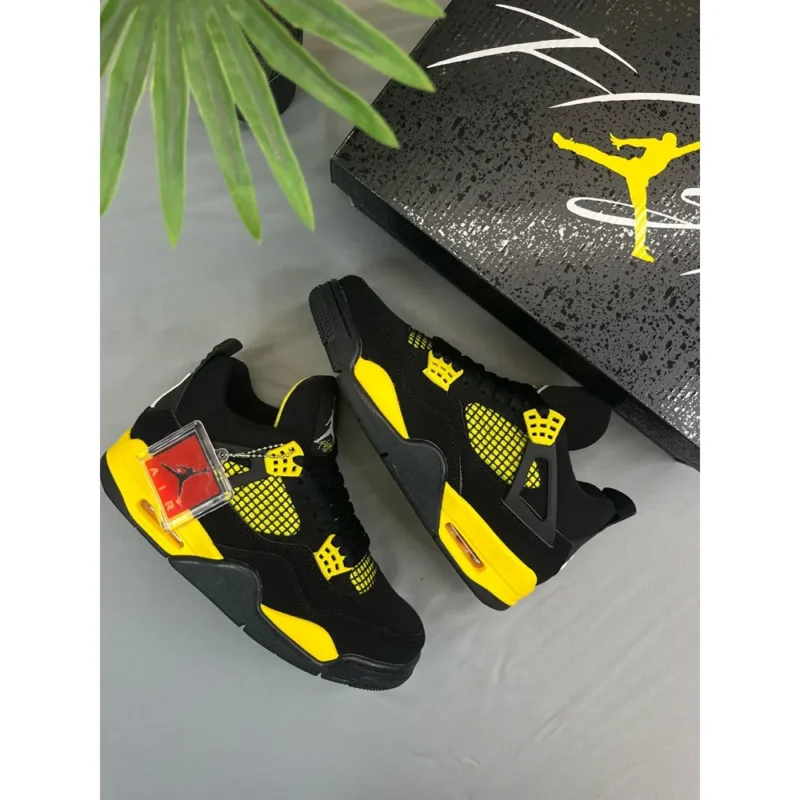 Nike Air Jordan Retro 4 Yellow Thunder Shoes For Men (LAB450)
