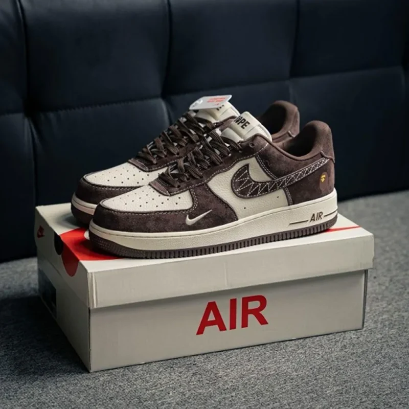 Nike Airforce 1 Beige Brown Men Shoes (FT581)