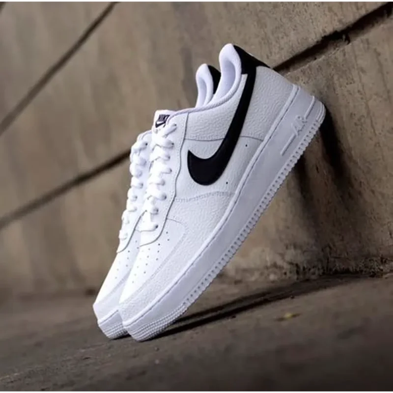 Nike Airforce 1 Low White Black Swoosh Shoes For Men (HS236)