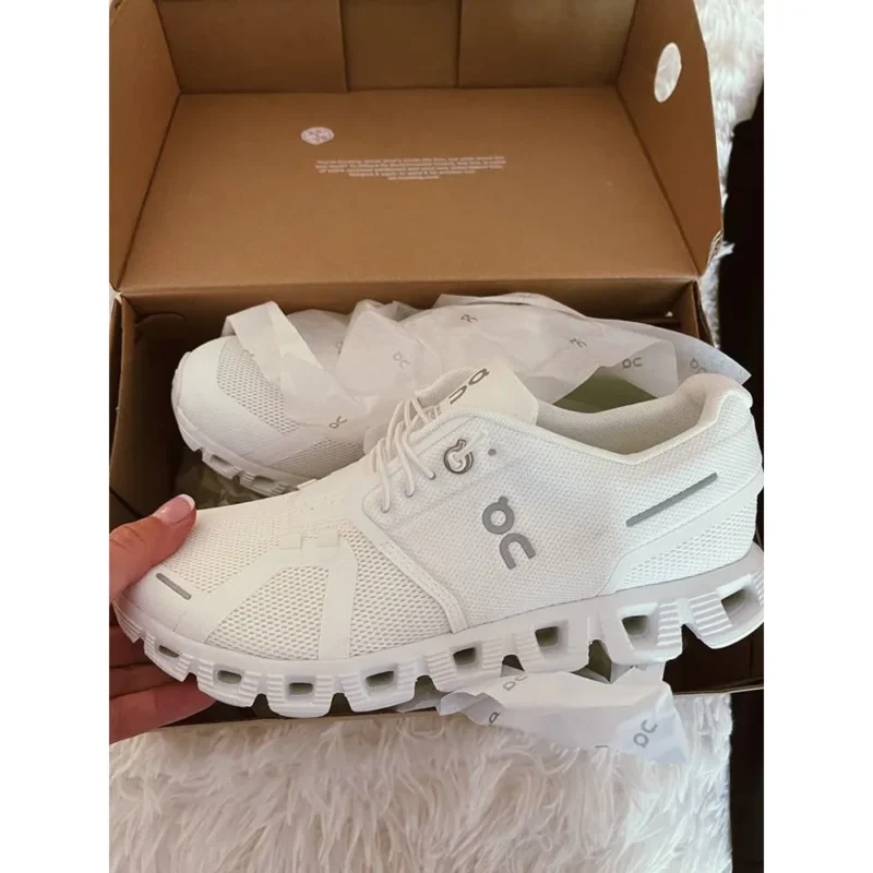 On Cloud Running 5 All White Shoes For Men (BOT511) On Cloud Running 5 All White Shoes For Men (BOT511)