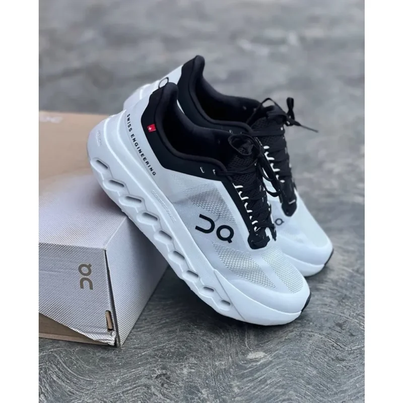 On Cloud Surfer Next White Black Shoes For Men (LAB1283)