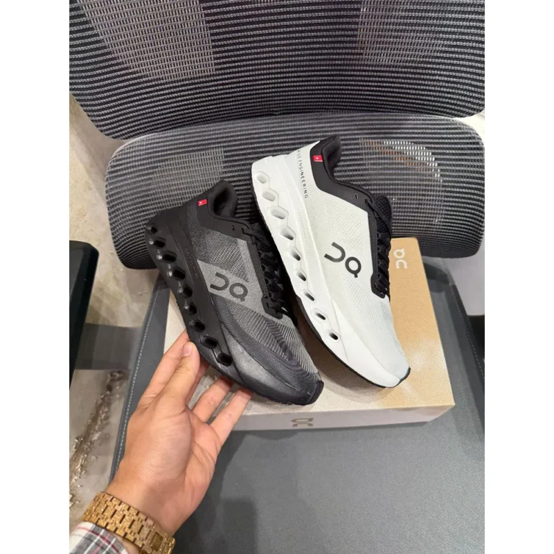 On Cloud Surfer Next White Black Shoes For Men (LAB1283)