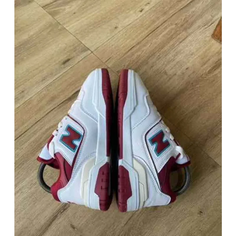 Premium New Balance 550 White Burgendy Shoes For Men (BME151)