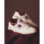 Premium New Balance 550 White Burgendy Shoes For Men (BME151)