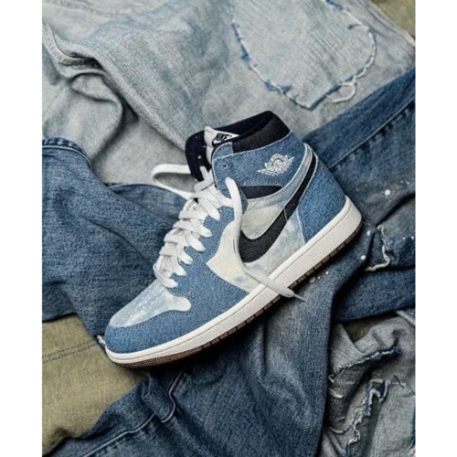 Stylish Nike Air Jordan Retro 1 High Denim Shoes For Men (BYT08)