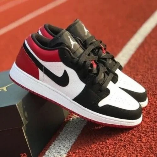 Stylish Nike Air Jordan Retro 1 Low Black Toe Shoes For Men (S1H19)