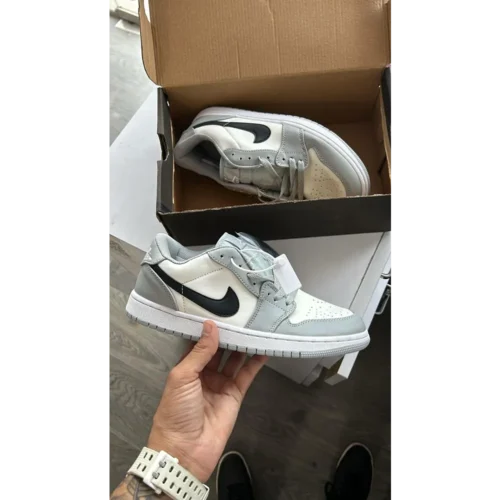 Stylish Nike Air Jordan Retro 1 Low Wolf Grey Shoes For Men (S1H34)