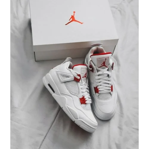 Stylish Nike Air Jordan Retro 4 Red Metallic Shoes for Men (SW4731)