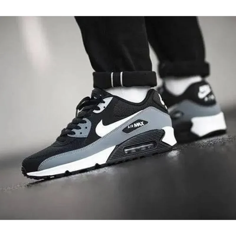 Stylish Nike Air Max 90 Essential Black White Shoes For Men (LL611)