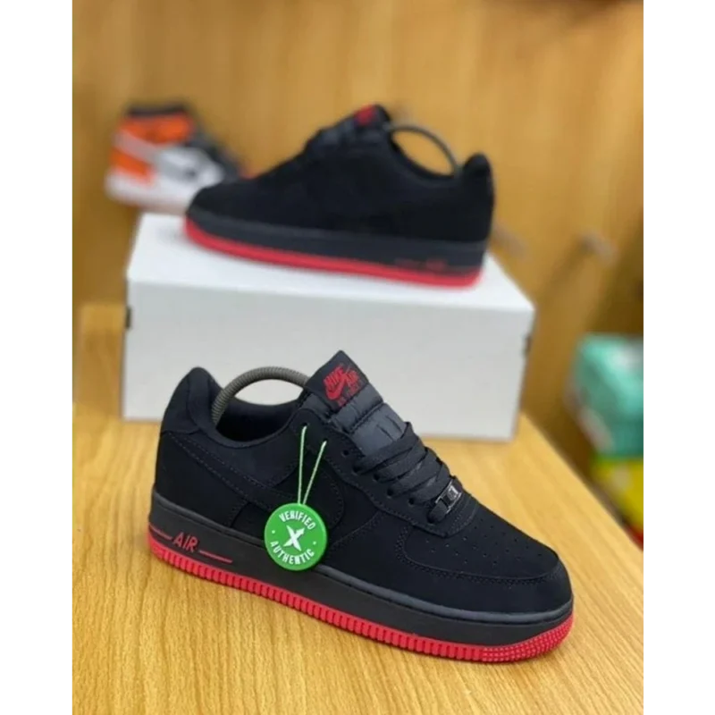 Stylish Nike Airforce 1 Low Black University Red Shoes for Men (SW4700)