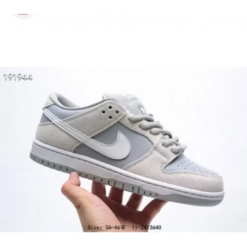 Stylish Nike Sb Dunk Low Summit White Wolf Grey Shoes For Men (LL584)