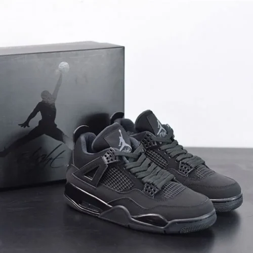 Stylish Nike Sb X Air Jordan 4 Black Cat Shoes For Men (SW5787)