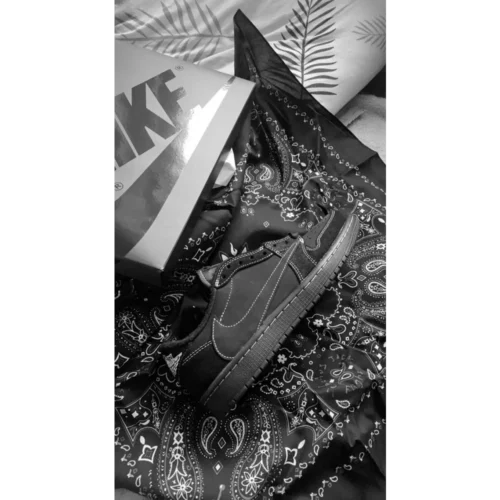 Stylish Nike Travis Scott X AJ1 Low Black Phantom Shoes for Men (SW4751)