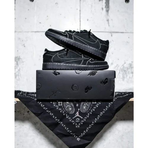 Stylish Nike Travis Scott X AJ1 Low Black Phantom Shoes for Men (SW4751)