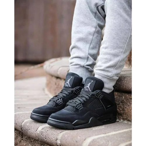 Trendy Nike Air Jordan Retro 4 Black Cat Shoes for Men (SW4766)