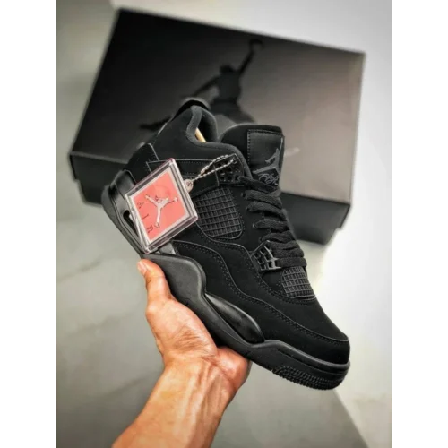 Trendy Nike Air Jordan Retro 4 Black Cat Shoes for Men (SW4766)